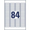 Stanzzeichnung Einzelbogen A4, Artikel: L7656-25, Mini-Organisations-Etiketten, Format: 46 x 11,1 mm, 84 Etiketten/Bogen
