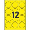 Stanzzeichnung Einzelbogen A4, Artikel: L7670Y-25, Etiketten in Sonderfarben, Format: ⌀ 63.5 mm, 12 Etiketten/Bogen