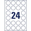 Stanzzeichnung Einzelbogen A4, Artikel: L7780-25, Transparente Etiketten, Format: ⌀ 40 mm, 24 Etiketten/Bogen