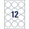 Stanzzeichnung Einzelbogen A4, Artikel: L7787-25, Transparente Etiketten, Format: ⌀ 60 mm, 12 Etiketten/Bogen