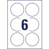Stanzzeichnung Einzelbogen A4, Artikel: L7788-25, Transparente Etiketten, Format: ⌀ 80 mm, 6 Etiketten/Bogen