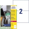 Packungsabbildung mit Etikettenbogen: Avery Zweckform Ultra-Resistente Folien-Etiketten, Artikel:  L7916-40, Format: 210 x 148 mm, Druckereignung: Laser s/w,Farblaser, Inhalt: 80 Etiketten / 40 Bögen, 2 Etiketten/Bogen