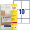Packungsabbildung mit Etikettenbogen: Avery Zweckform Versand-Etiketten, Artikel:  L7992-25, Format: 99,1 x 57 mm, Druckereignung: Laser s/w,Farblaser, Inhalt: 250 Etiketten / 25 Bögen, 10 Etiketten/Bogen