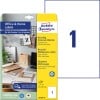 Packungsabbildung mit Etikettenbogen: Avery Zweckform Recycling Etiketten, Home Office, Kleinpackung, Artikel:  LR3478-10, Format: 210 x 297 mm, Druckereignung: Inkjet,Laser s/w,Farblaser, Inhalt: 10 Etiketten / 10 Bögen, 1 Etiketten/Bogen