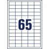 Stanzzeichnung Einzelbogen A4, Artikel: LR3666, Recycling Universal-Etiketten, Format: 38 x 21,2 mm, 65 Etiketten/Bogen