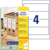 Packungsabbildung mit Etikettenbogen: Avery Zweckform Recycling Ordner-Etiketten, Artikel:  LR4761-25, Format: 61 x 192 mm, Druckereignung: Inkjet,Laser s/w,Farblaser, Inhalt: 120 Etiketten / 30 Bögen, 4 Etiketten/Bogen