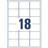 Stanzzeichnung Einzelbogen A4, Artikel: LR7161-100, Recycling Adress-Etiketten, Format: 63,5 x 46,6 mm, 18 Etiketten/Bogen