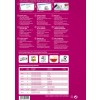 Das Bild zeigt eine bunte Informationsgrafik über das Design von T-Shirt-Transfers. Sie enthält Anleitungen in mehreren Sprachen zur Verwendung von Transferfolie für Textilien sowie eine Übersicht über Produktcodes, Formate, Mengen und Druckarten. Am unteren Rand werden auch Musterdesigns präsentiert.