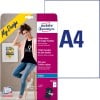 Packungsabbildung mit Etikettenbogen: Avery Zweckform Transferfolien für farbige Textilien, Artikel:  MD1003, Format: 210 x 297 mm, Druckereignung: Inkjet, Inhalt: 4 Bögen,  /Bogen