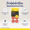 Das Bild zeigt wetterbeständige Inspektionsetiketten und hebt Merkmale wie anpassbares Jahrfeld, deutsche Herkunft und Klimaneutralität hervor. Das Design ist farbenfroh, wobei der Fokus auf der Marke Avery liegt.