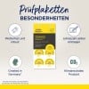 Das Bild zeigt Prüfsiegel von Avery Zweckform, die ihre Langlebigkeit, Wetterbeständigkeit und Umweltfreundlichkeit betonen. Wichtige Merkmale sind die Anpassbarkeit mit dem Jahr, hergestellt in Deutschland und aus klimaneutralen Materialien gefertigt.