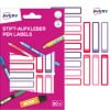 Das Bild zeigt eine Verpackung von Avery Stiftetiketten in verschiedenen Farben. Sie enthält insgesamt 30 Etiketten, die sich ideal zur einfachen Organisation und Beschriftung eignen.
