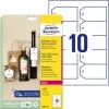 Packungsabbildung mit Etikettenbogen: Avery Zweckform Anhänger, Artikel:  T2002-10, Format: 90 x 50 mm, Druckereignung: Laser s/w,Farblaser, Inhalt: 100 Anhänger / 10 Bögen, 10 Anhänger/Bogen