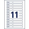 Stanzzeichnung Einzelbogen, Artikel: T3007-10, Schlaufen-Anhänger, Format: 160 x 17 mm, 11 Anhänger/Bogen